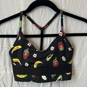 Nike Black Bra with Fruit and Floral Design